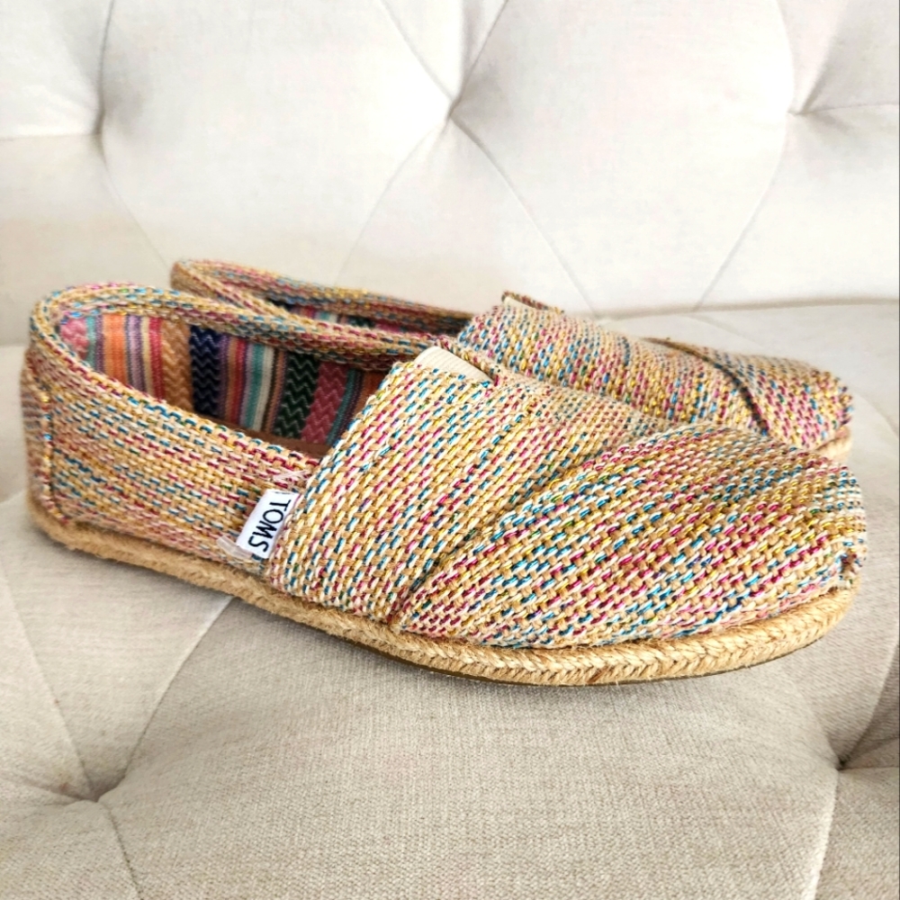 TOMS Multicolor Woven Slip-On Shoes Size 6